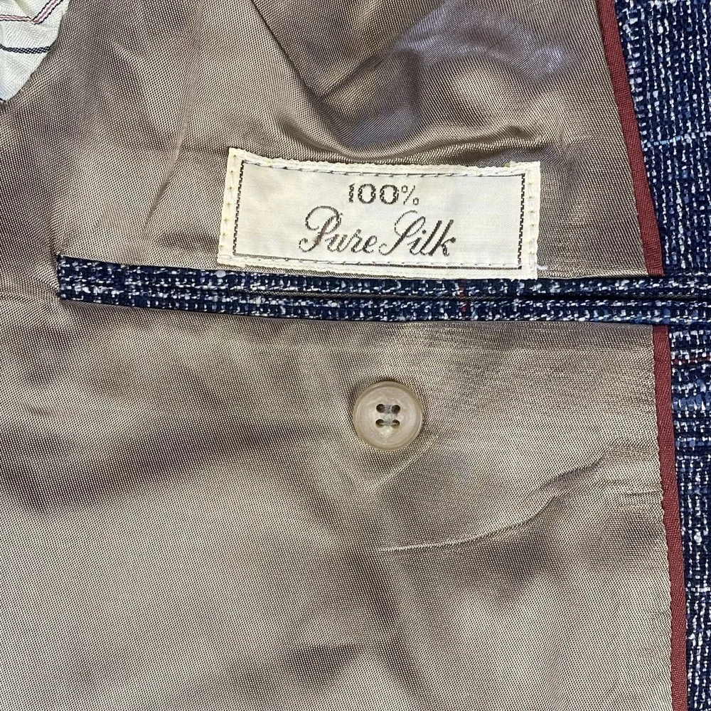 VINTAGE‎ NORDSTROM Mens Silk Blazer Sport Coat Casual Jacket Size 42R Suit USA